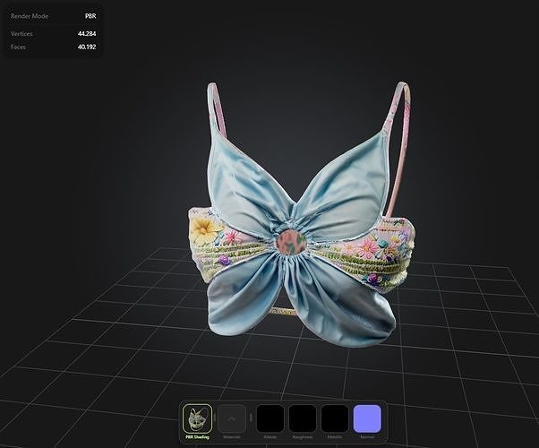 Flowers Girl Top PBR 4k Low-poly 3D model