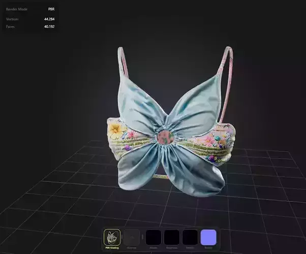 Flowers Girl Top PBR 4k