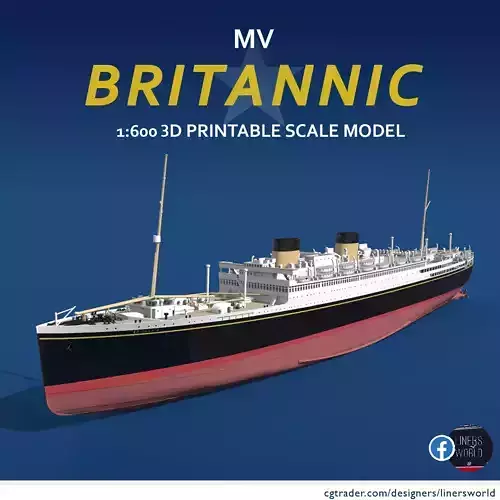 MV BRITANNIC 1930 last White Star liner in service 1-600 version 3D print model