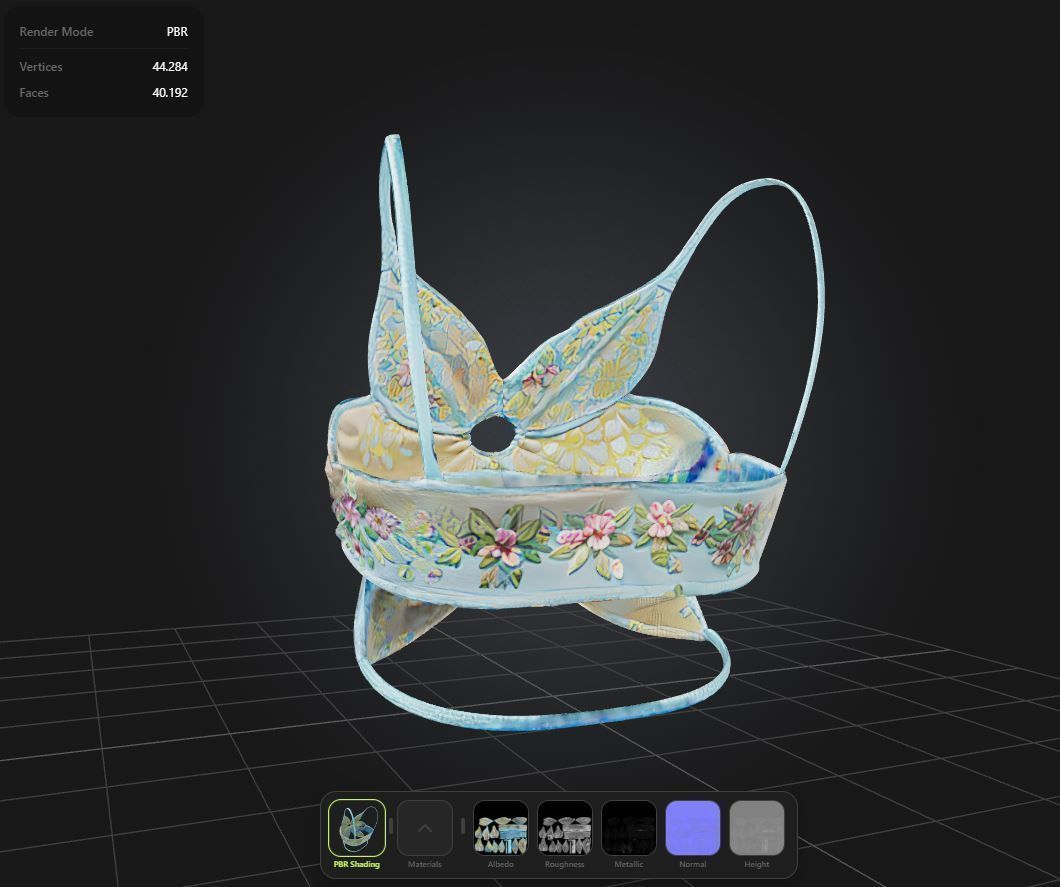 Flowers Girl Top PBR 4k Low-poly 3D model_1