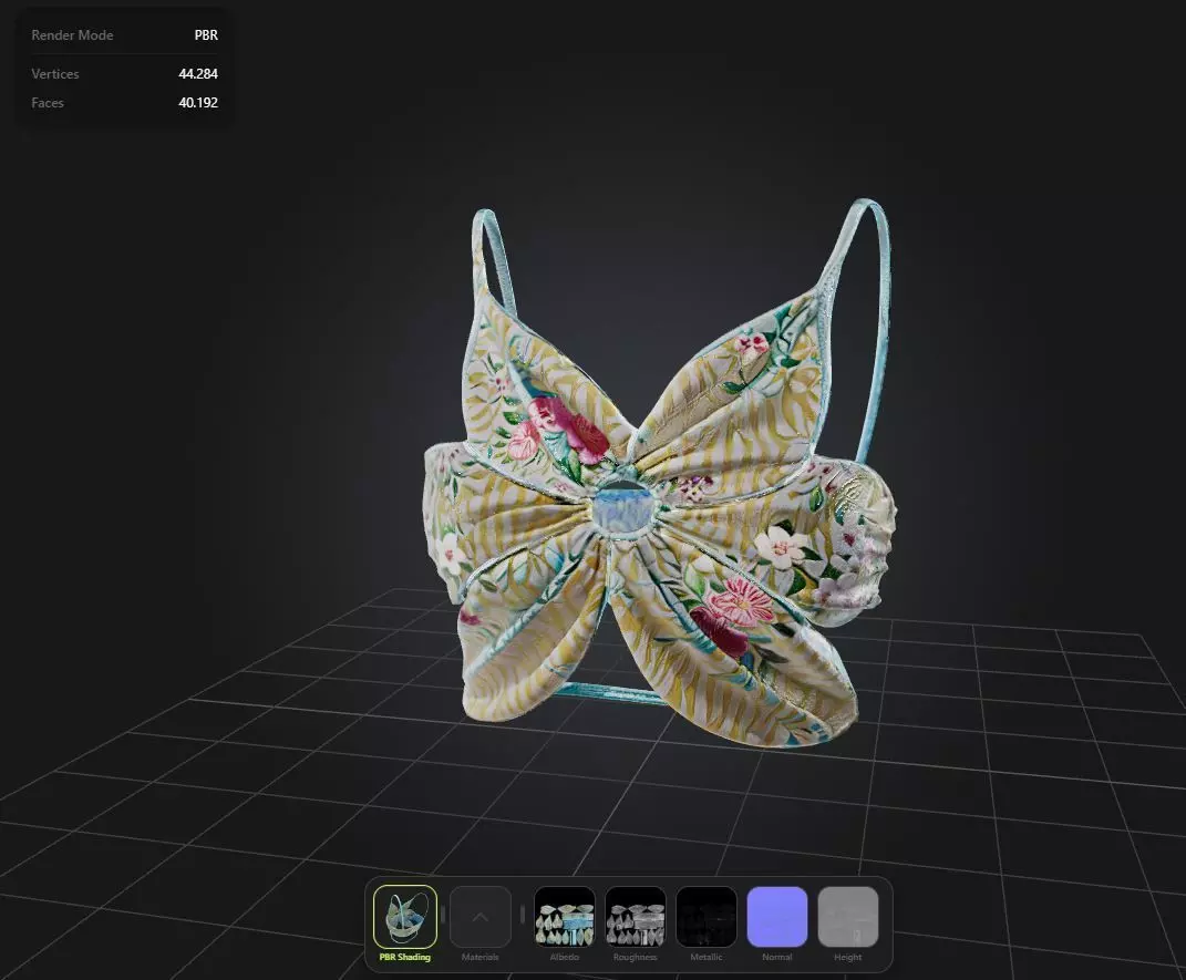 Flowers Girl Top PBR 4k Low-poly 3D model_0