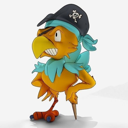 Pirate parrot 3D model