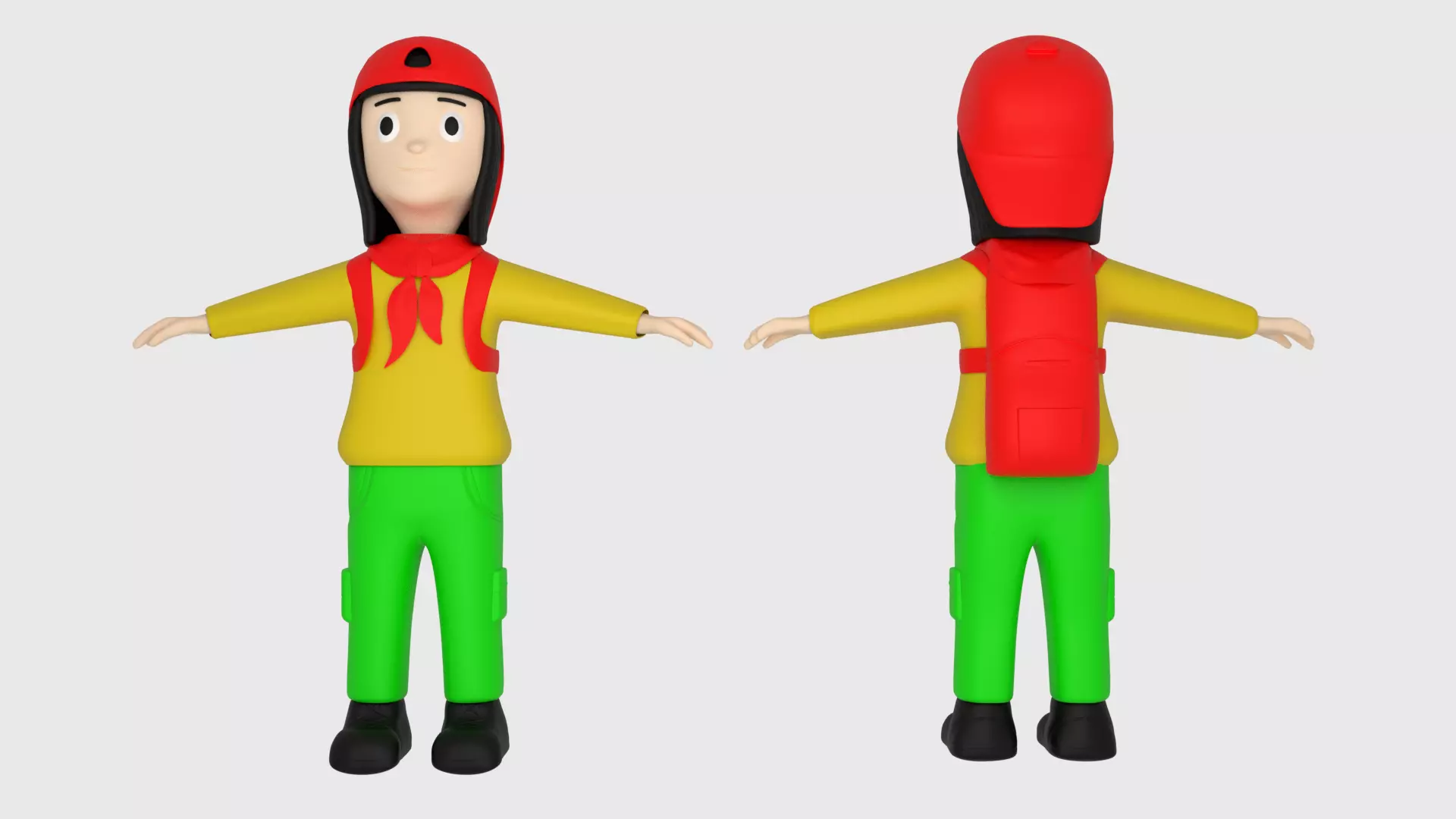 Character Bolang Indonesia Female 3D model_0