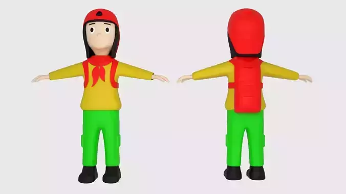 Character Bolang Indonesia Female 3D model