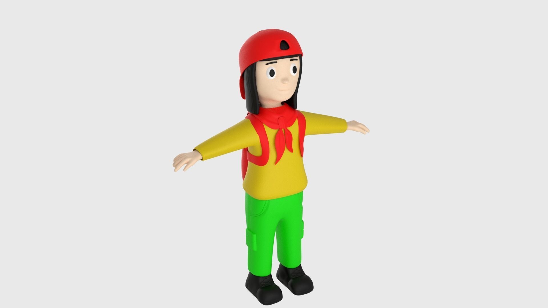 Character Bolang Indonesia Female 3D model_6