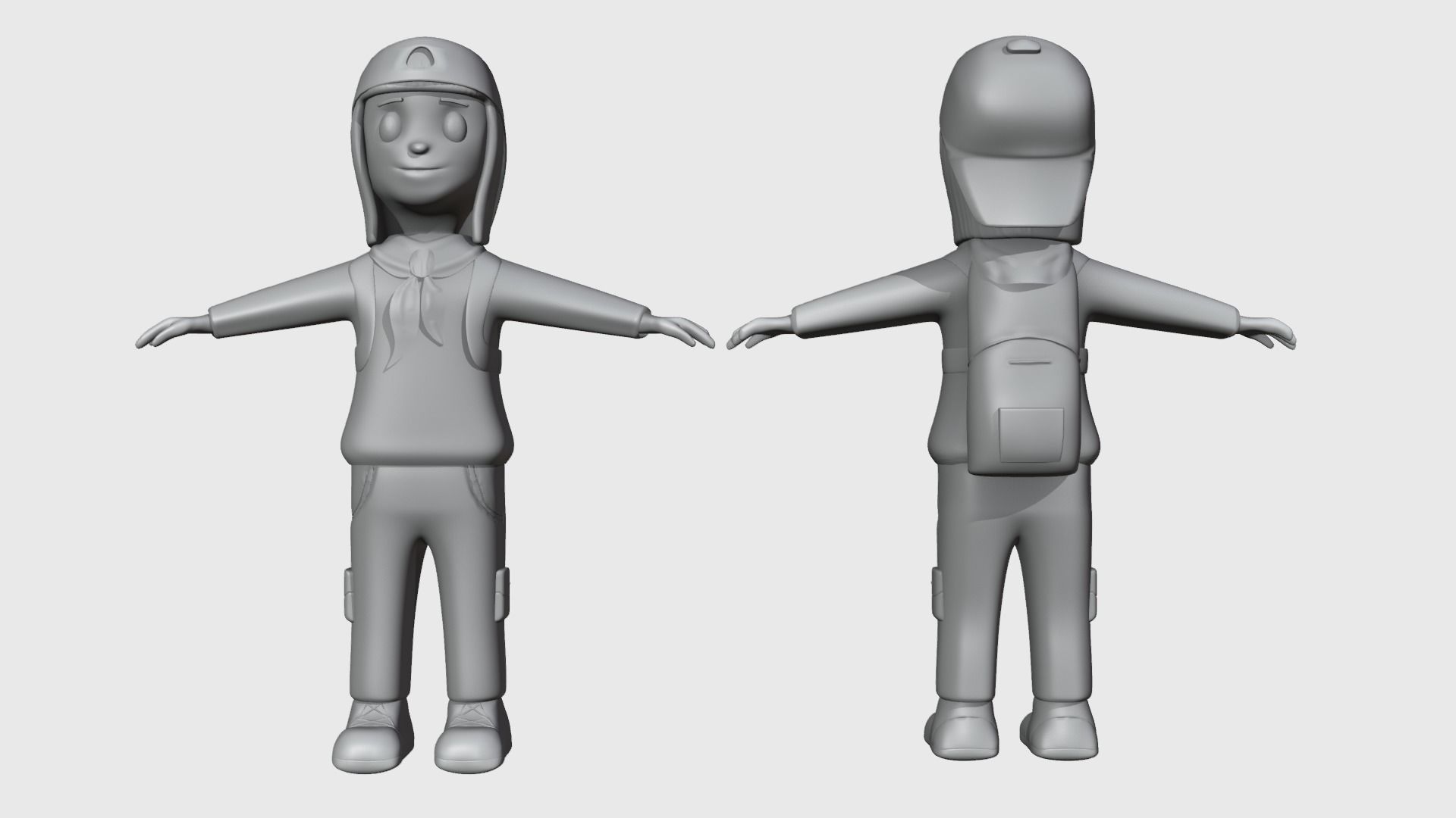 Character Bolang Indonesia Female 3D model_2