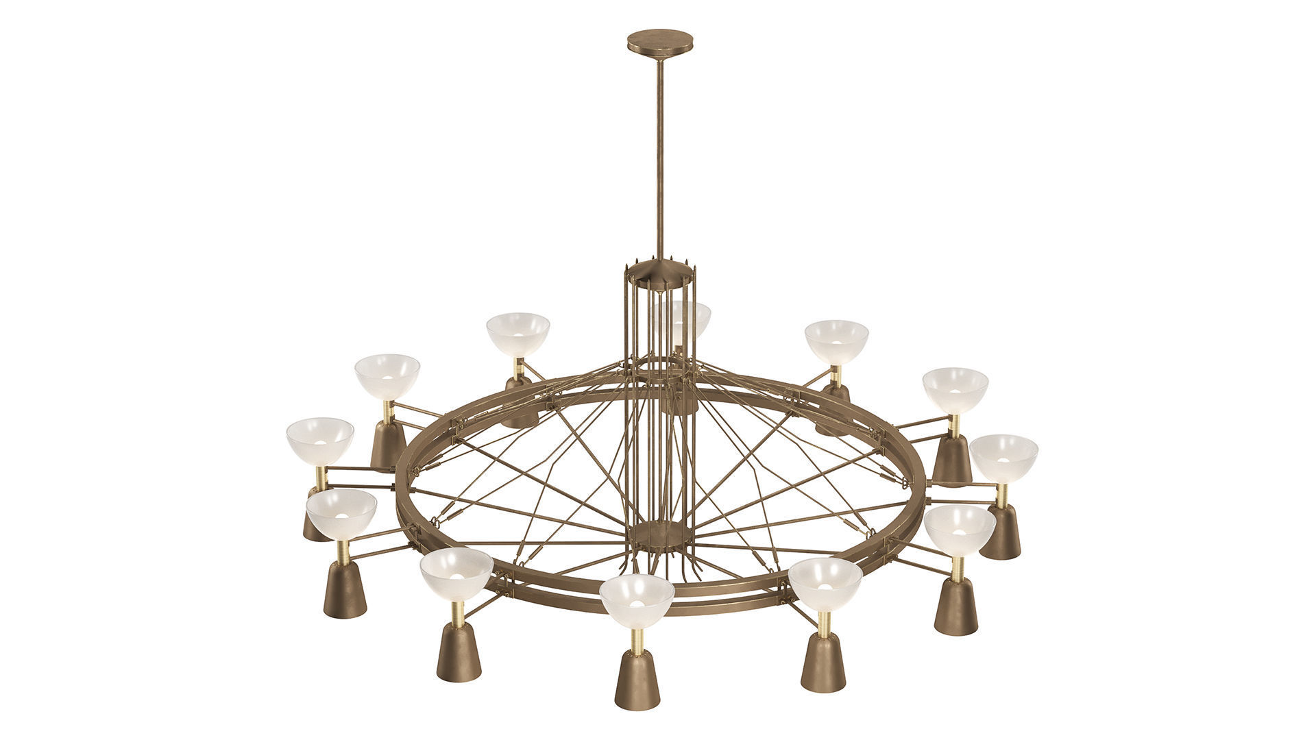 1950s Dutch Large Chandelier 3D model_3