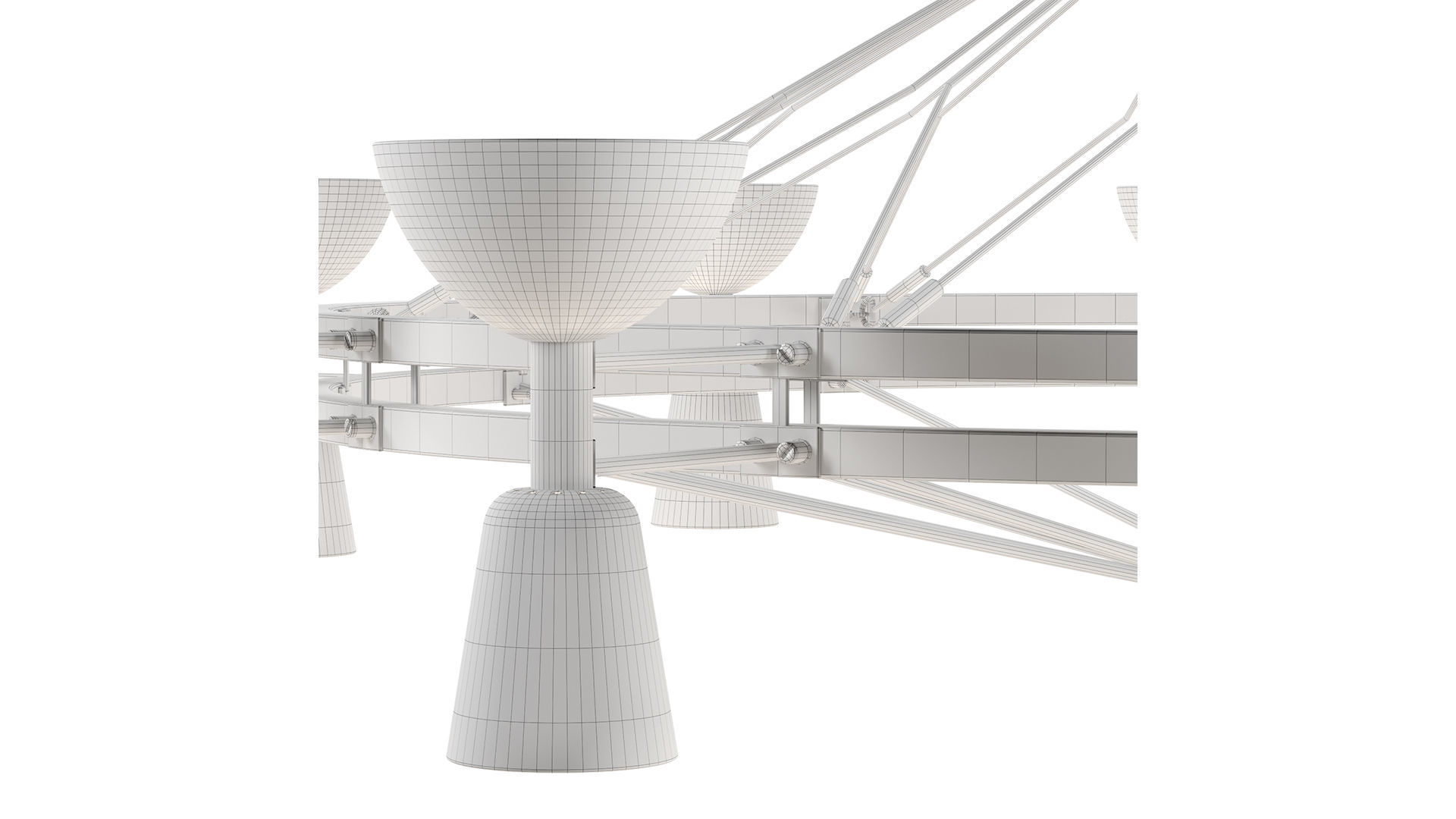 1950s Dutch Large Chandelier 3D model_6