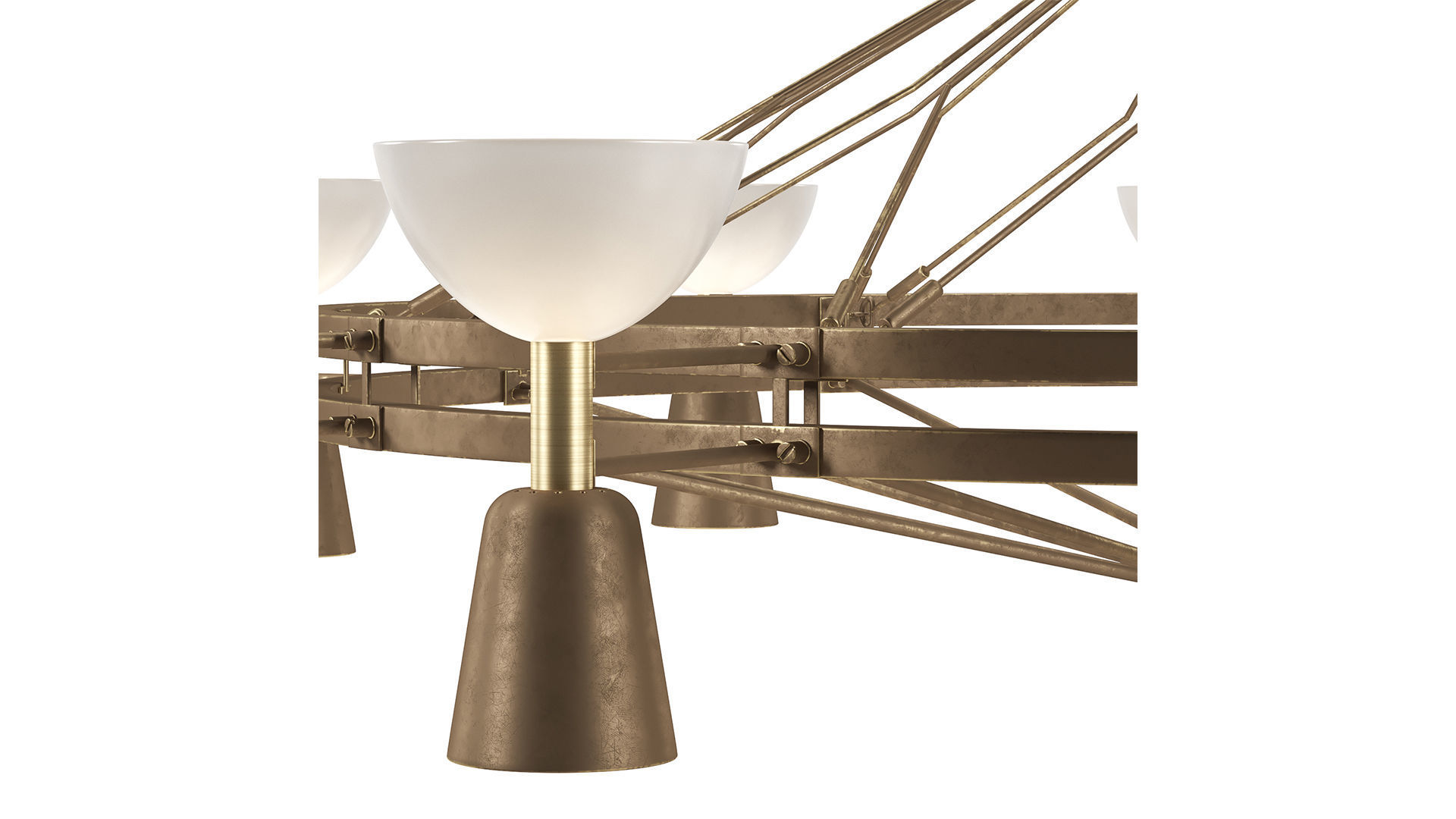 1950s Dutch Large Chandelier 3D model_5