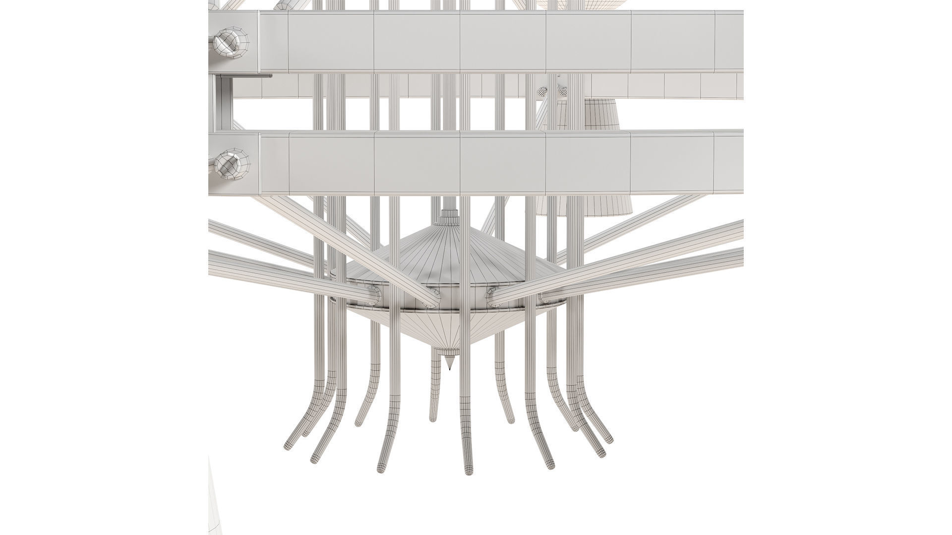 1950s Dutch Large Chandelier 3D model_8