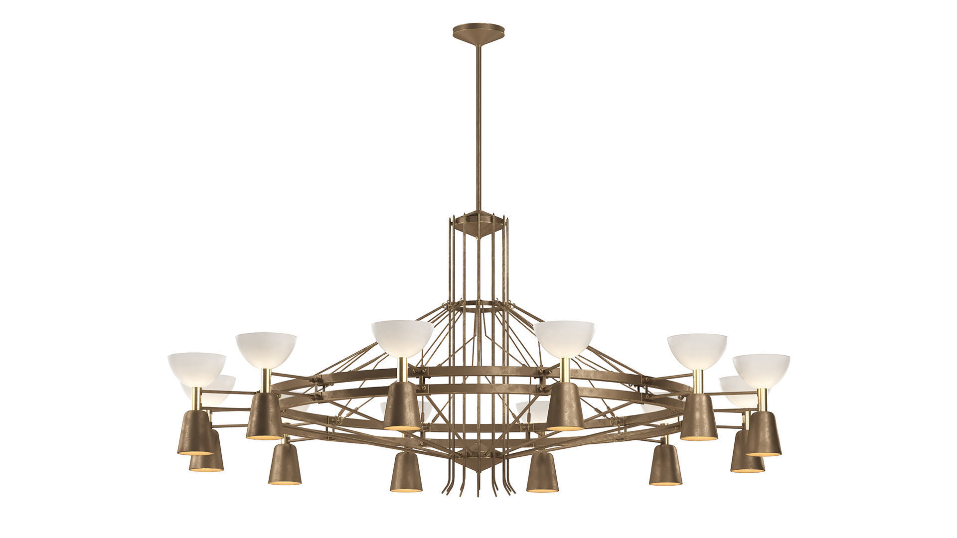 1950s Dutch Large Chandelier 3D model_1
