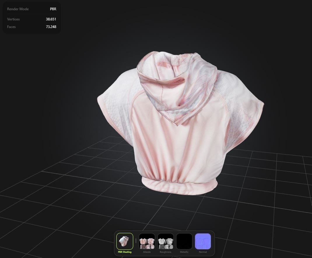 female Hoodie PBR 4k Low-poly 3D model_1