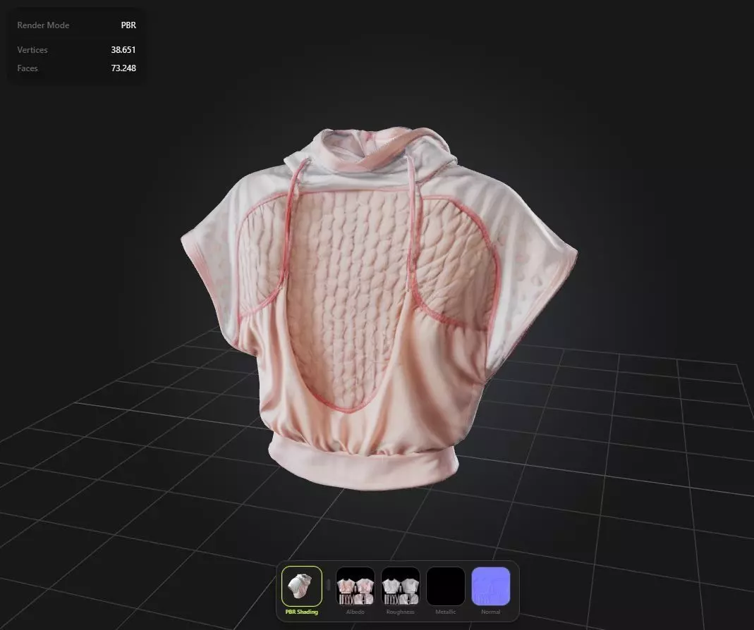 female Hoodie PBR 4k Low-poly 3D model_0