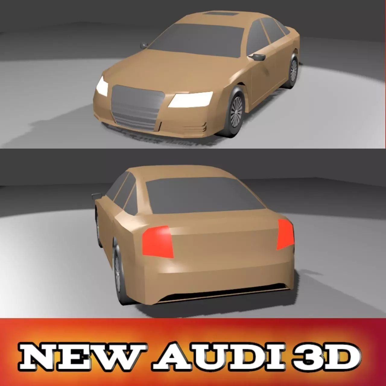 Low poly car 3d audi Free low-poly 3D model