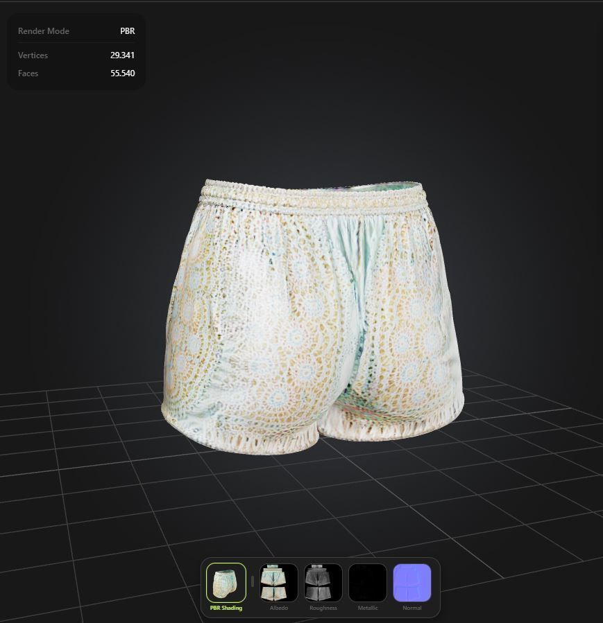 Boho Shorts PBR 4k Low-poly 3D model_1