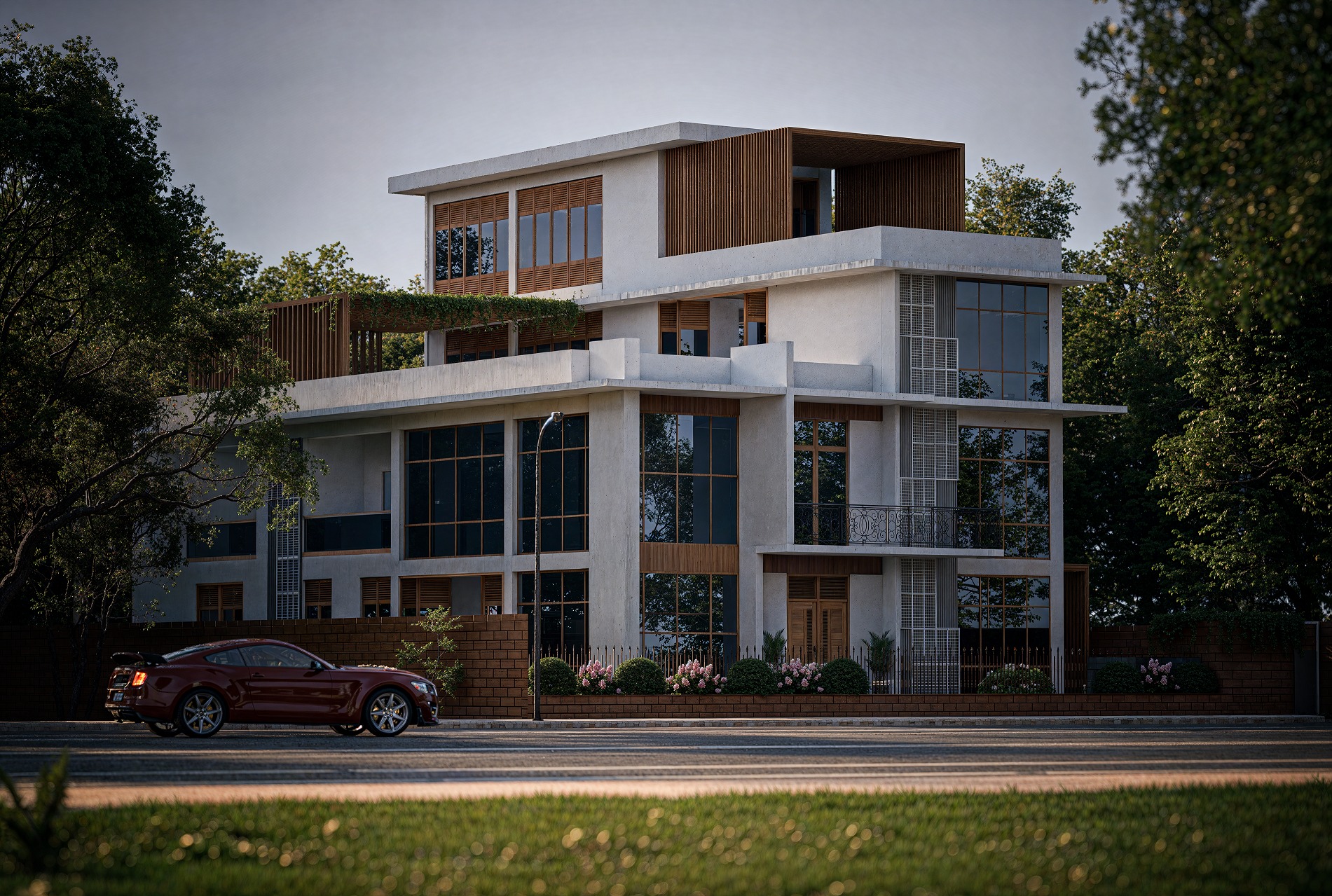 Modern Duplex villa  3D model_1