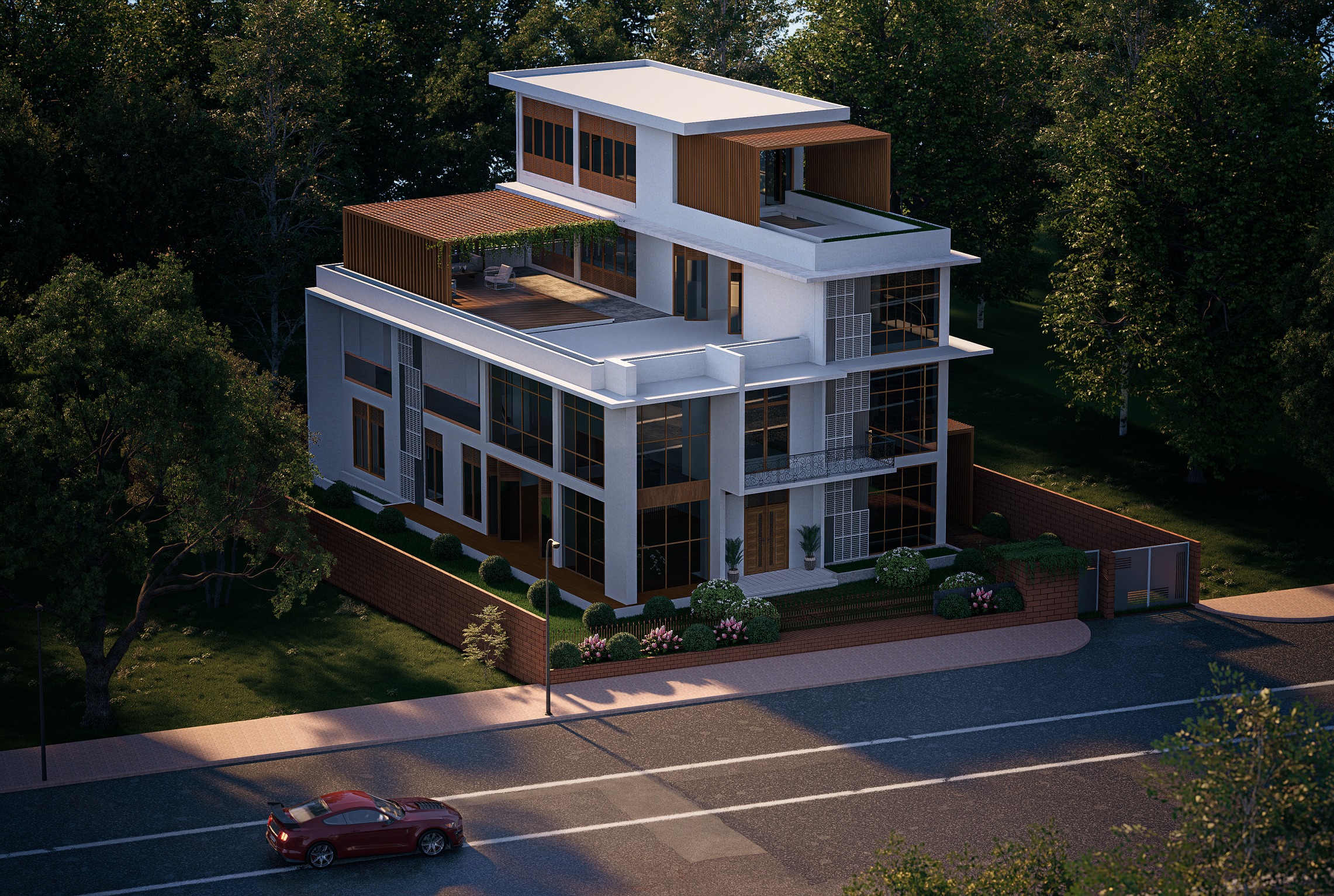 Modern Duplex villa  3D model_3