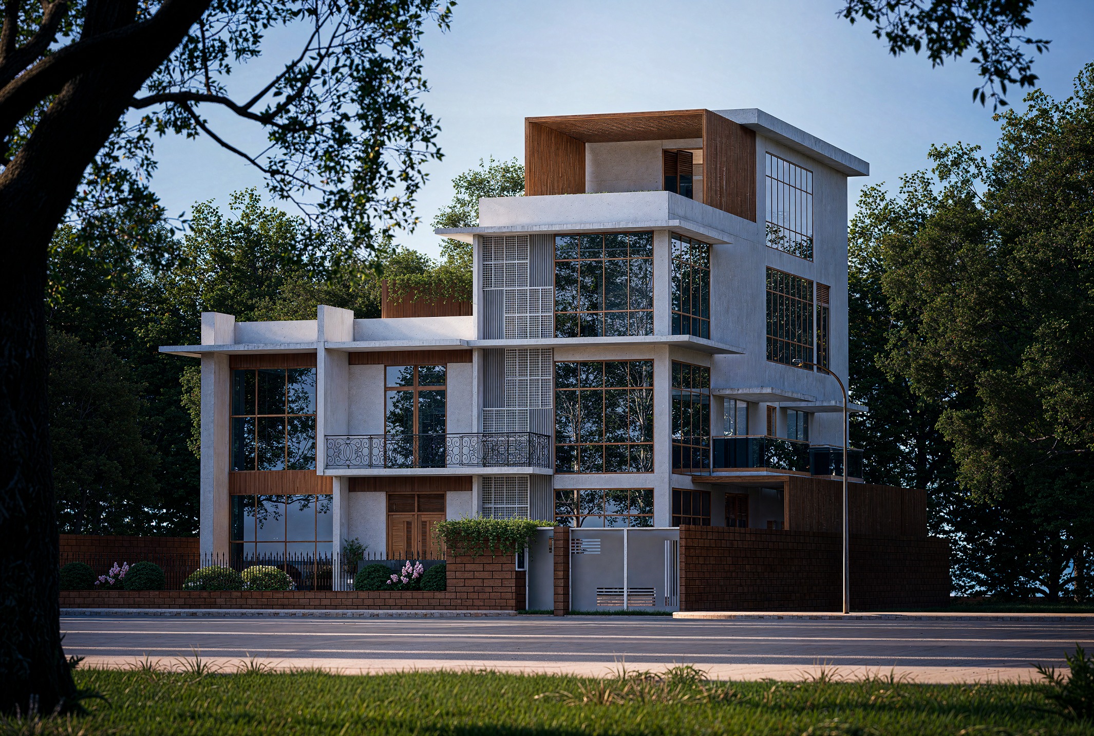 Modern Duplex villa  3D model_2