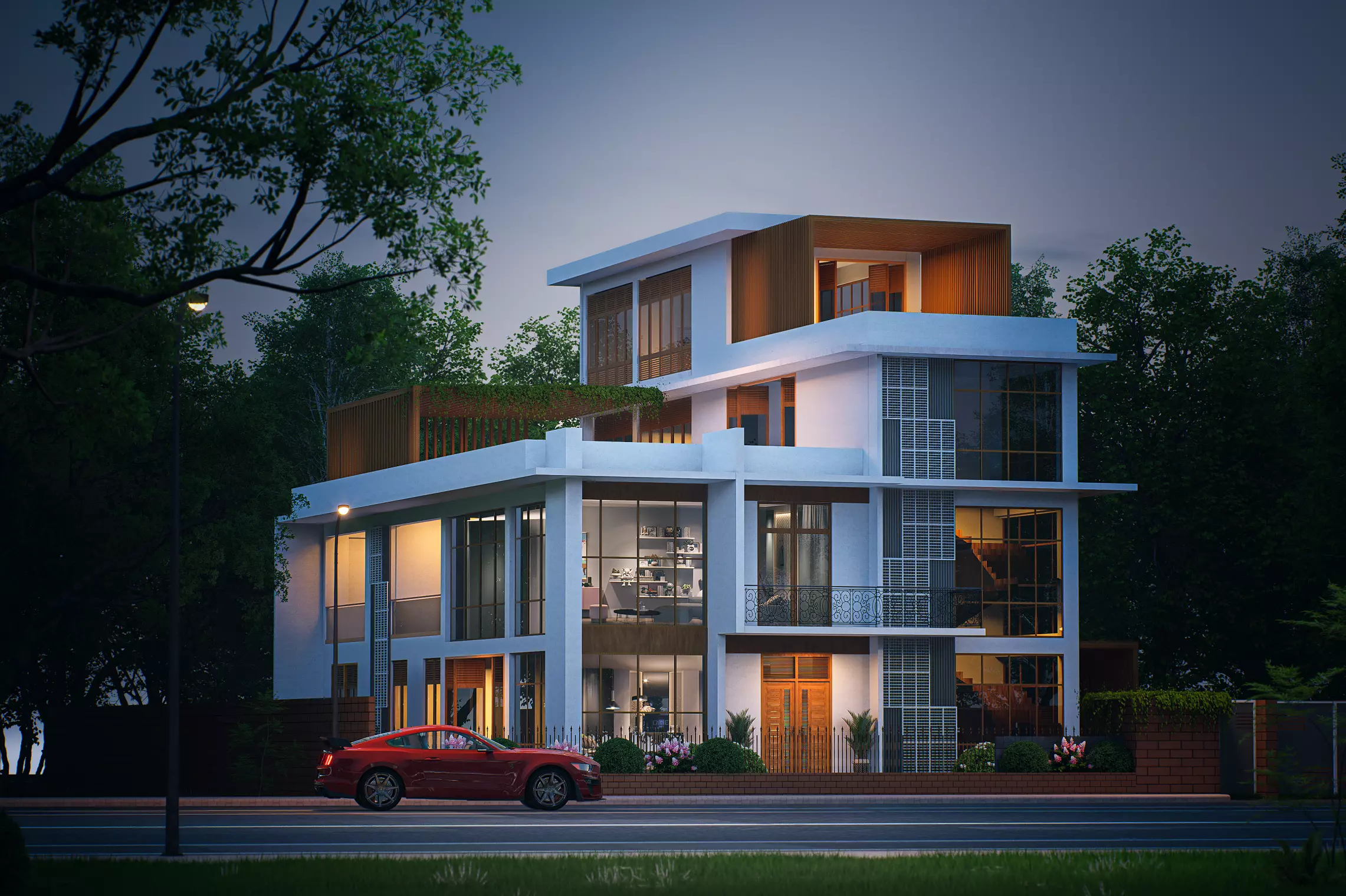 Modern Duplex villa  3D model_0