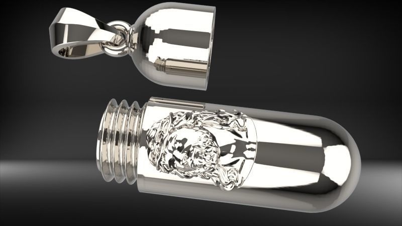 Jesus Christ Holder Capsule Pendant Necklace Jewelry 3D print model_19