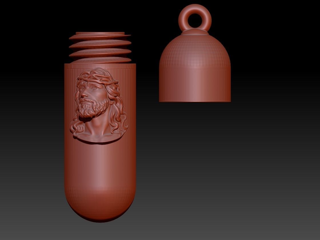 Jesus Christ Holder Capsule Pendant Necklace Jewelry 3D print model_1