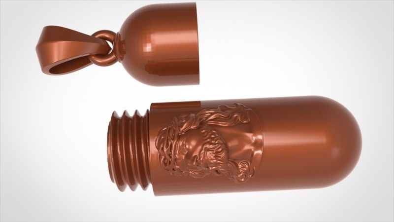 Jesus Christ Holder Capsule Pendant Necklace Jewelry 3D print model_13