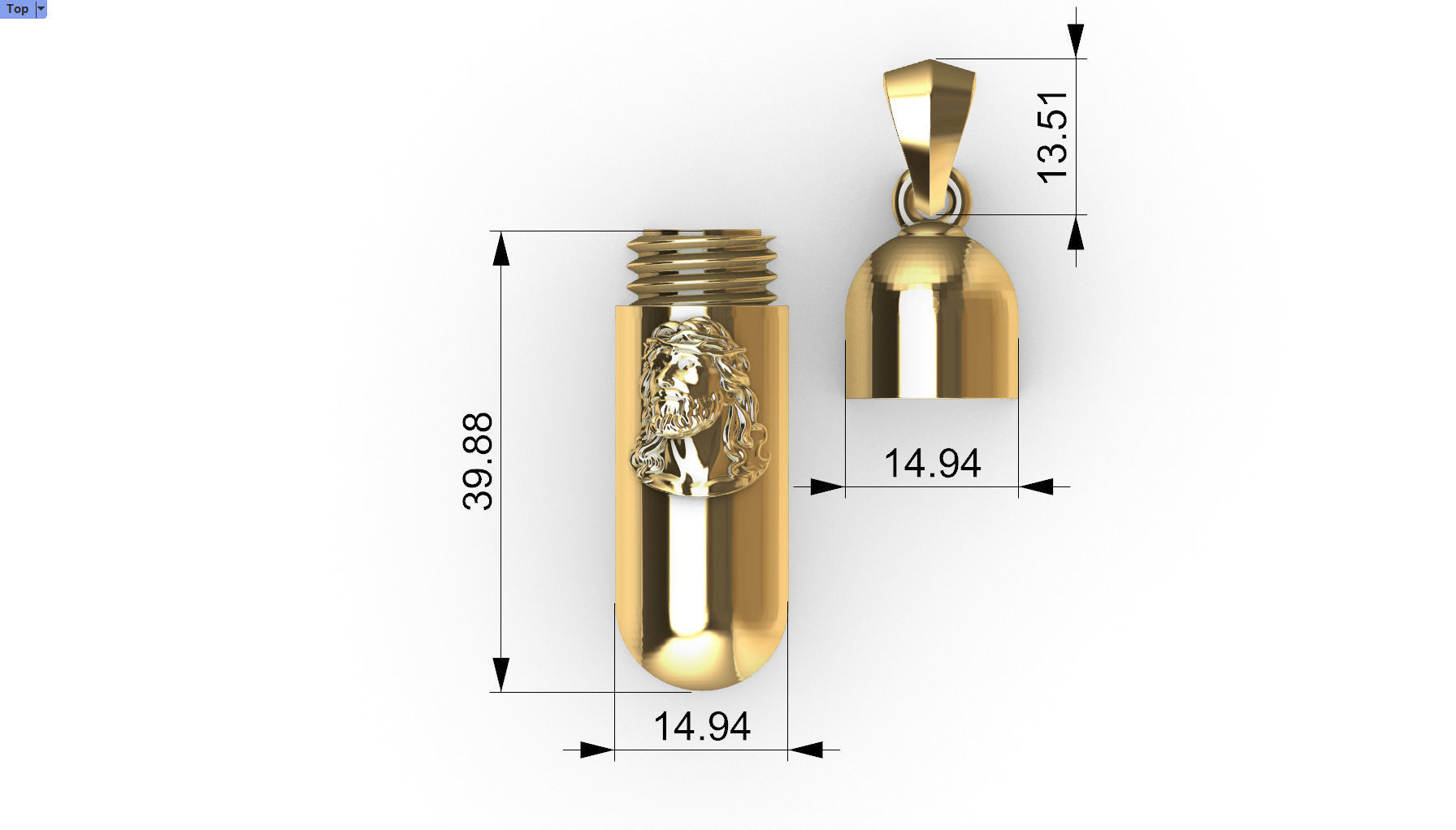 Jesus Christ Holder Capsule Pendant Necklace Jewelry 3D print model_23