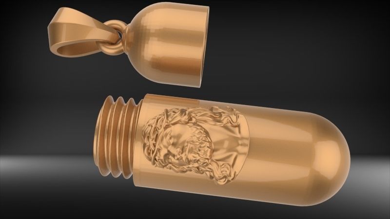 Jesus Christ Holder Capsule Pendant Necklace Jewelry 3D print model_20