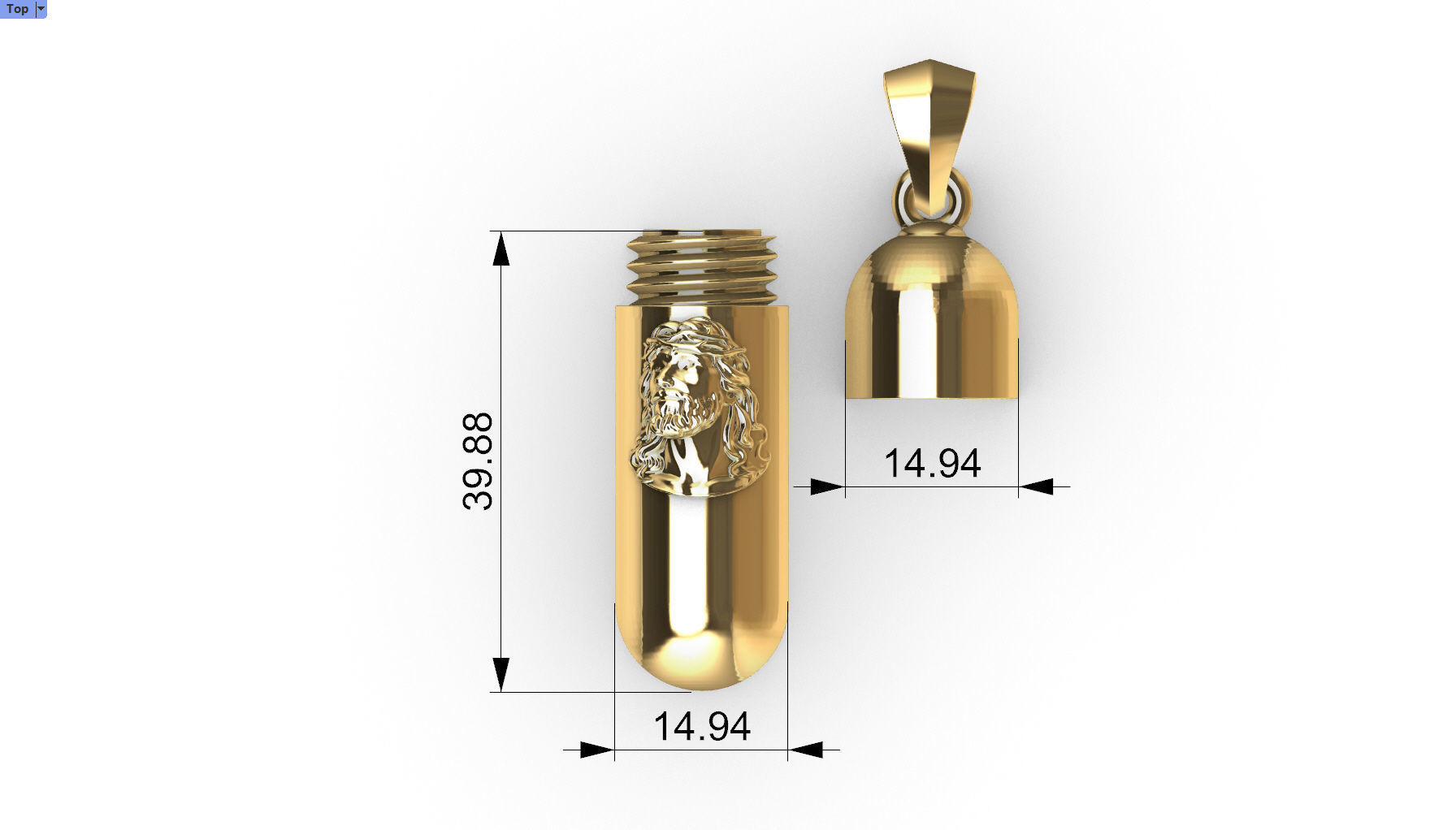 Jesus Christ Holder Capsule Pendant Necklace Jewelry 3D print model_22