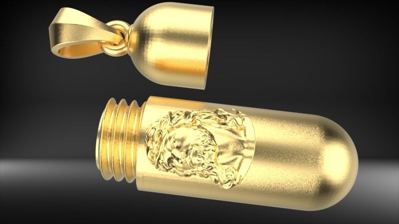 Jesus Christ Holder Capsule Pendant Necklace Jewelry 3D print model_18