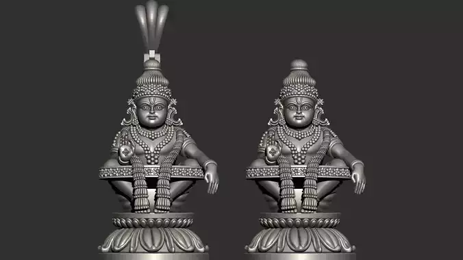 Ayyappa god Idol statue  and Pendent combo