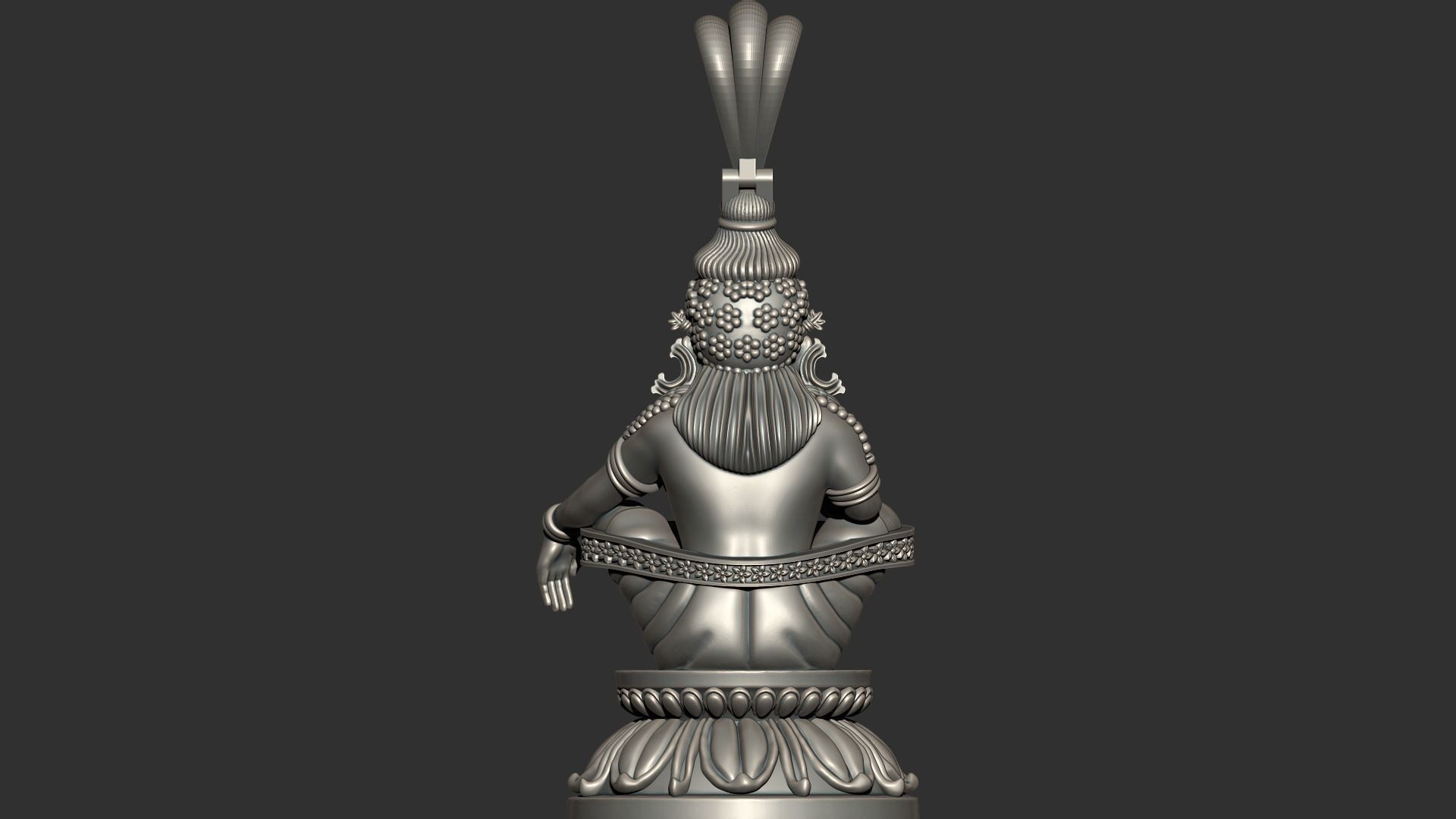 Ayyappa god Idol statue  and Pendent combo 3D print model_5