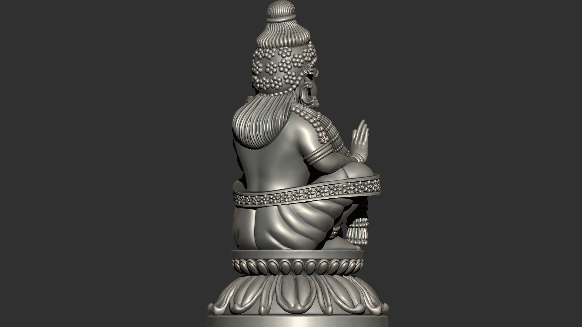 Ayyappa god Idol statue  and Pendent combo 3D print model_9