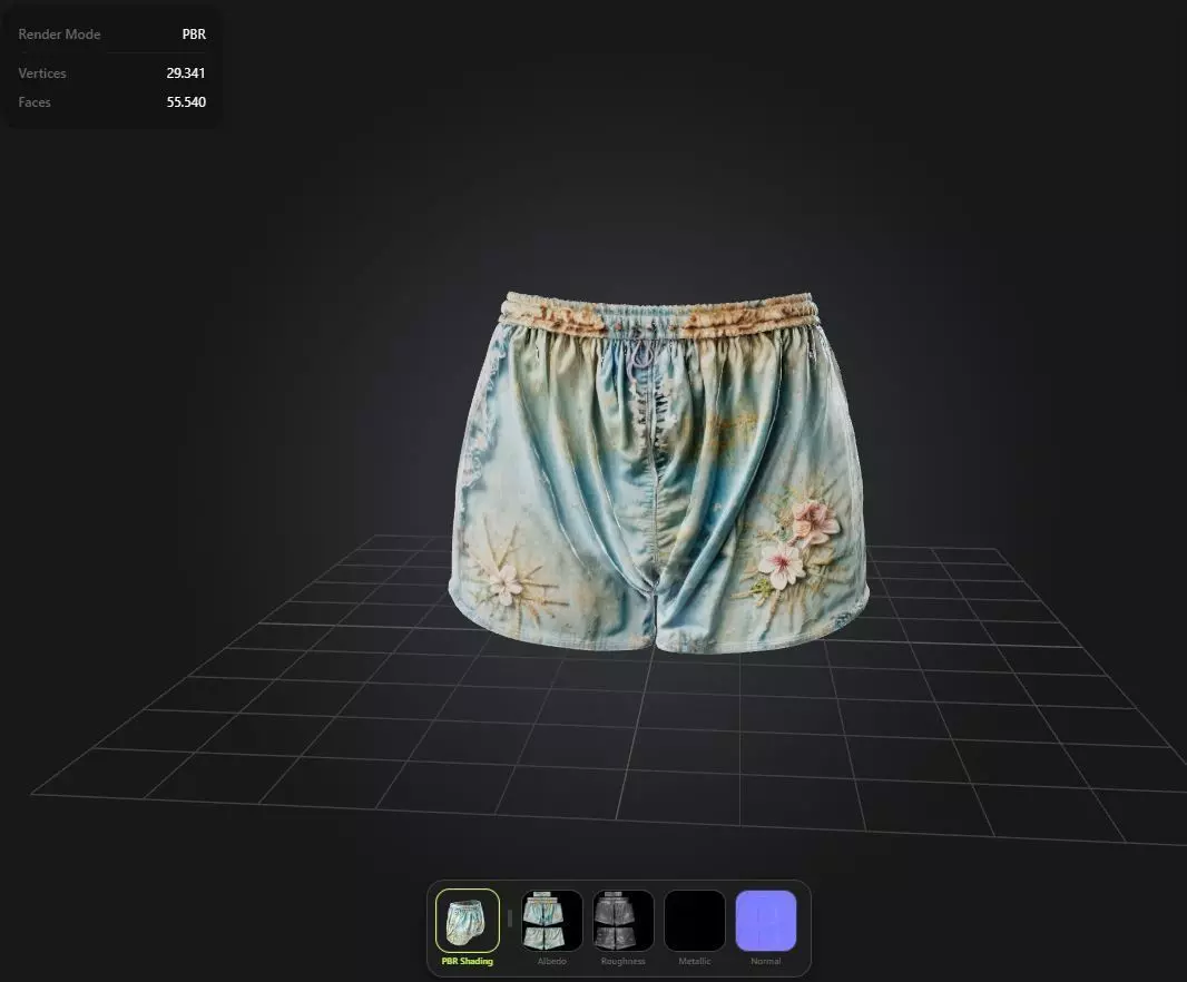 Torn Shorts PBR 4k Low-poly 3D model