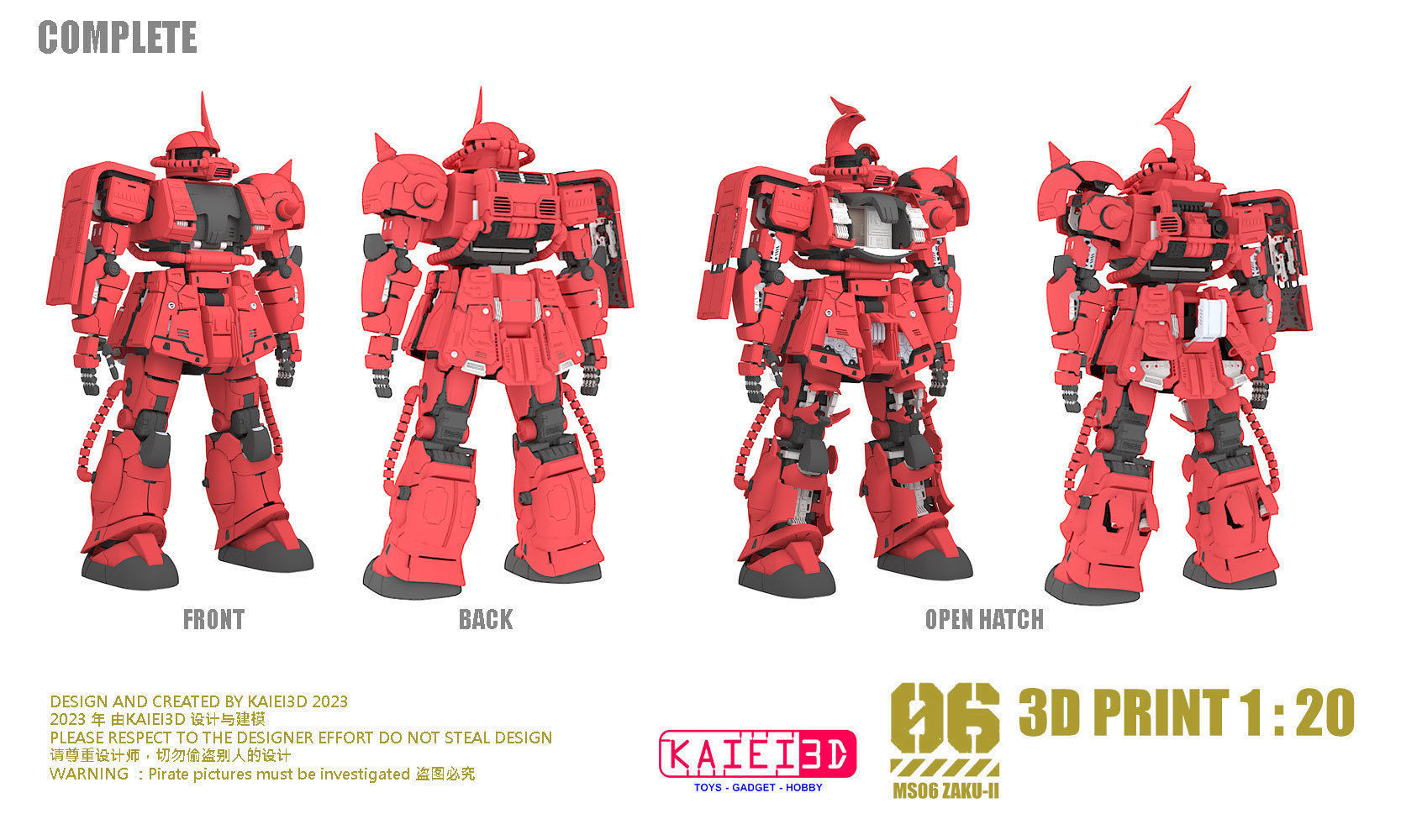  1per20 Zaku II full version 3D print model_3