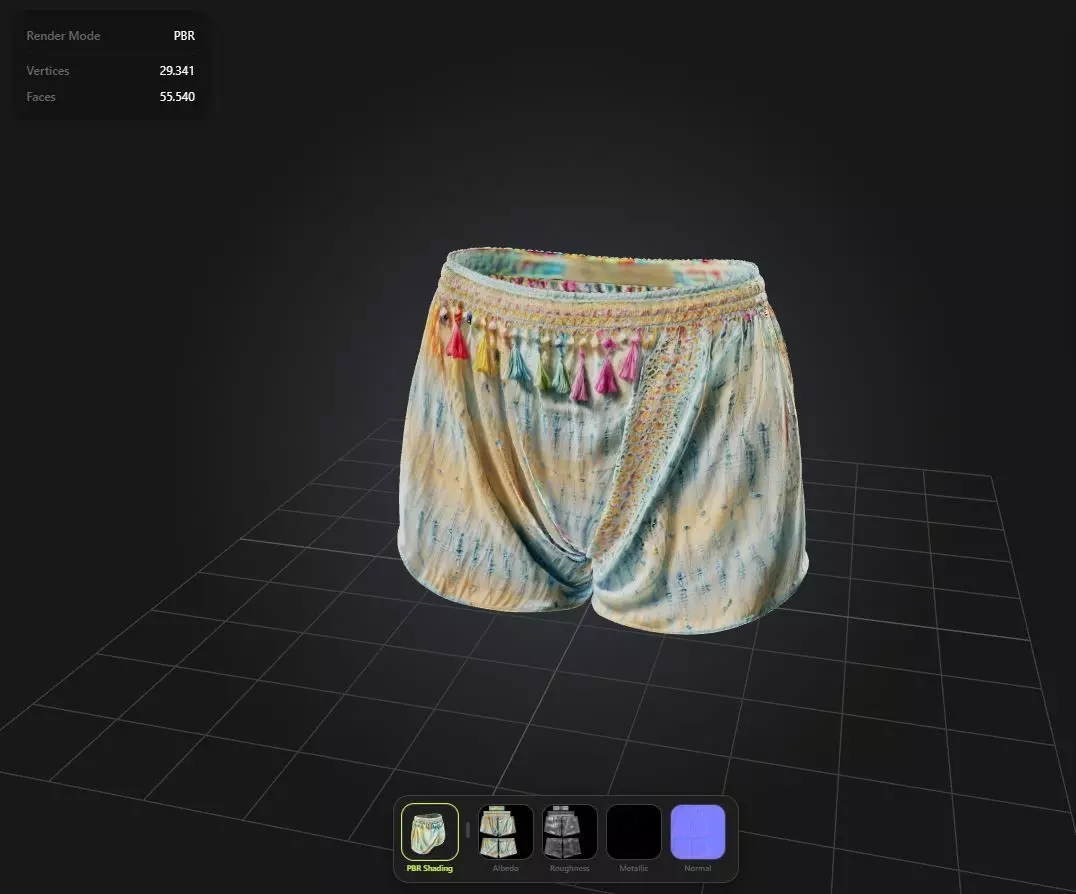 Boho Shorts PBR 4k Low-poly 3D model_0