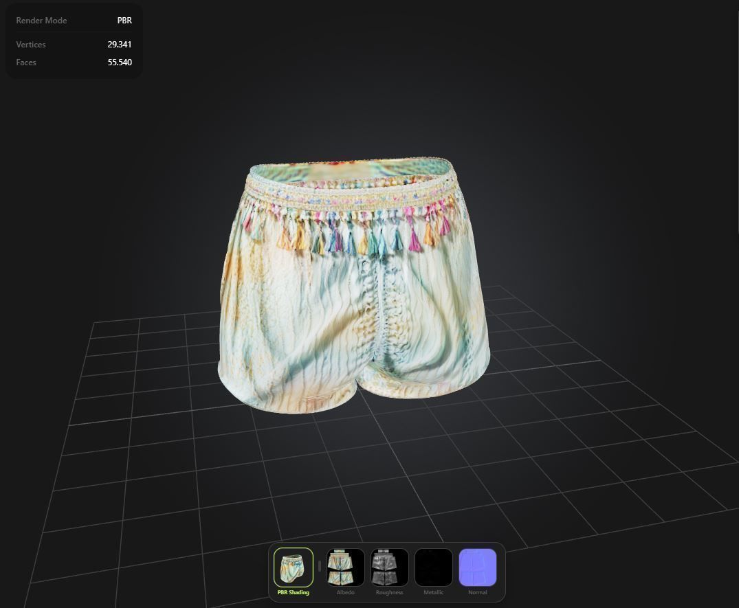 Boho Shorts PBR 4k Low-poly 3D model_1