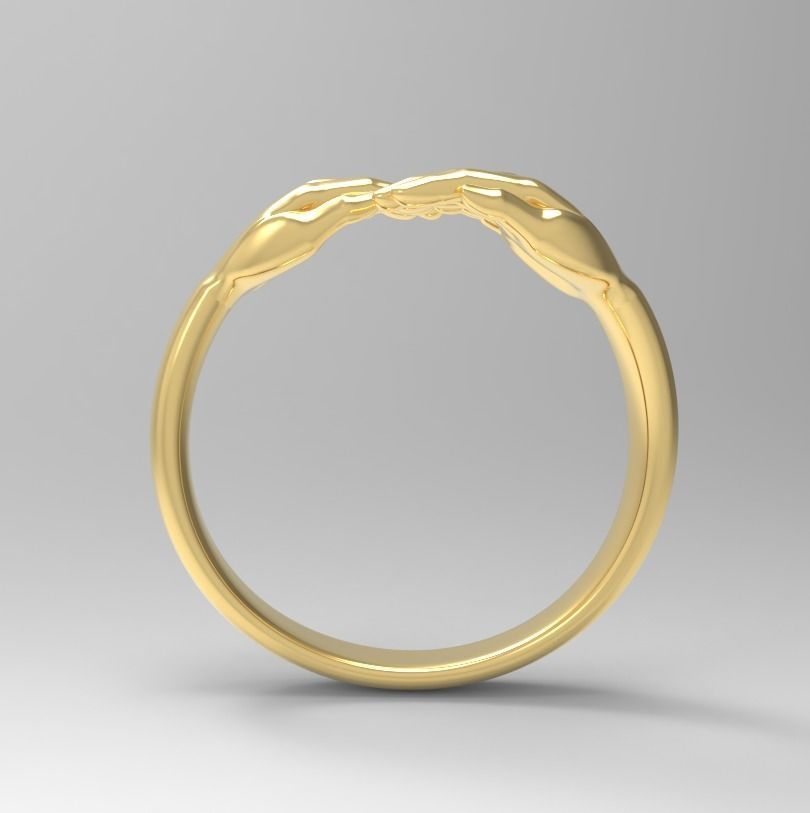 Hug hand ring new design 3D print model_9