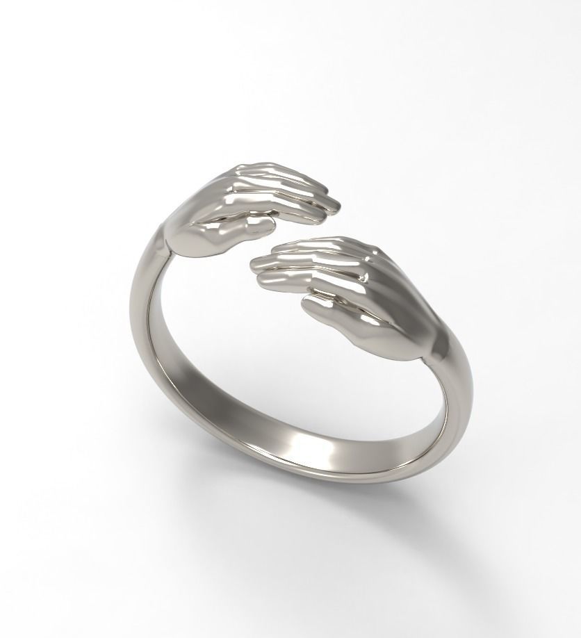 Hug hand ring new design 3D print model_5