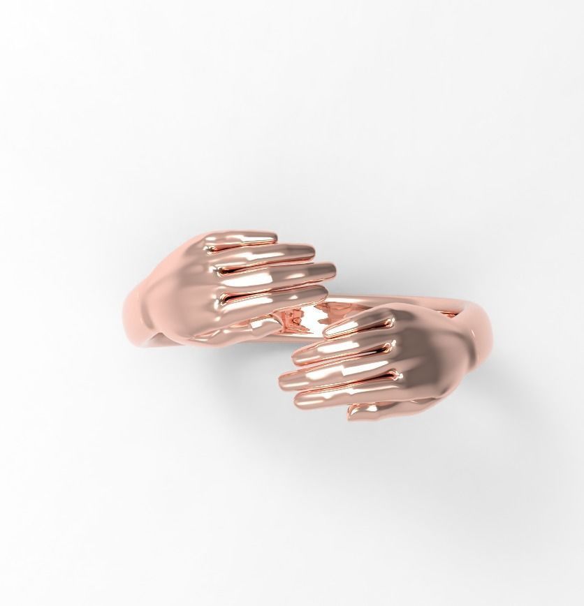 Hug hand ring new design 3D print model_11