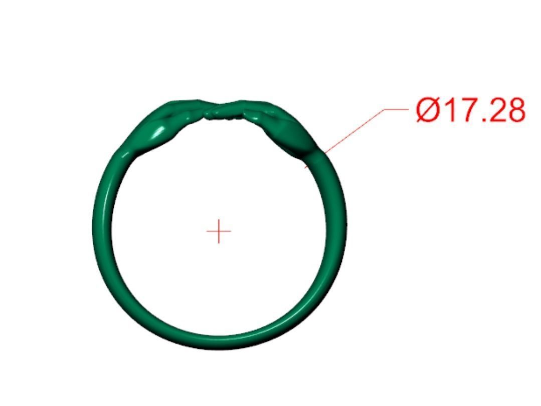 Hug hand ring new design 3D print model_8