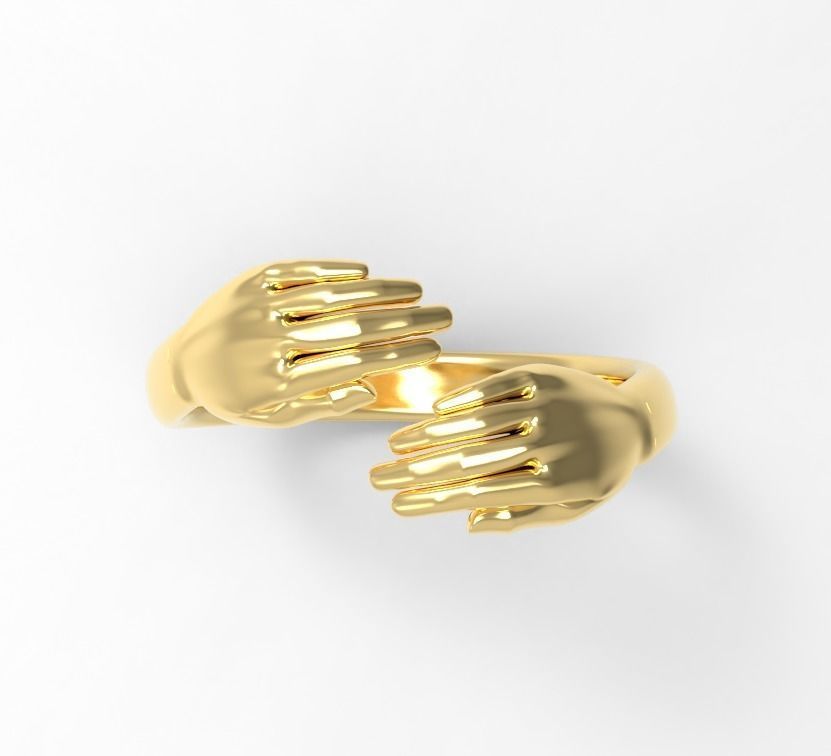 Hug hand ring new design 3D print model_10