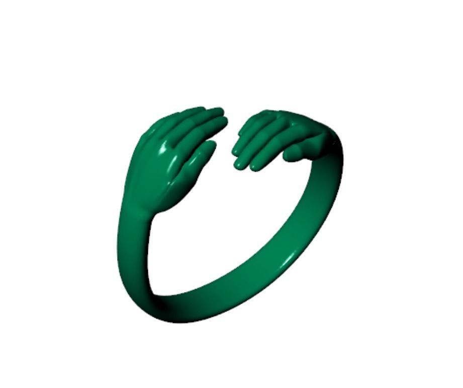 Hug hand ring new design 3D print model_6