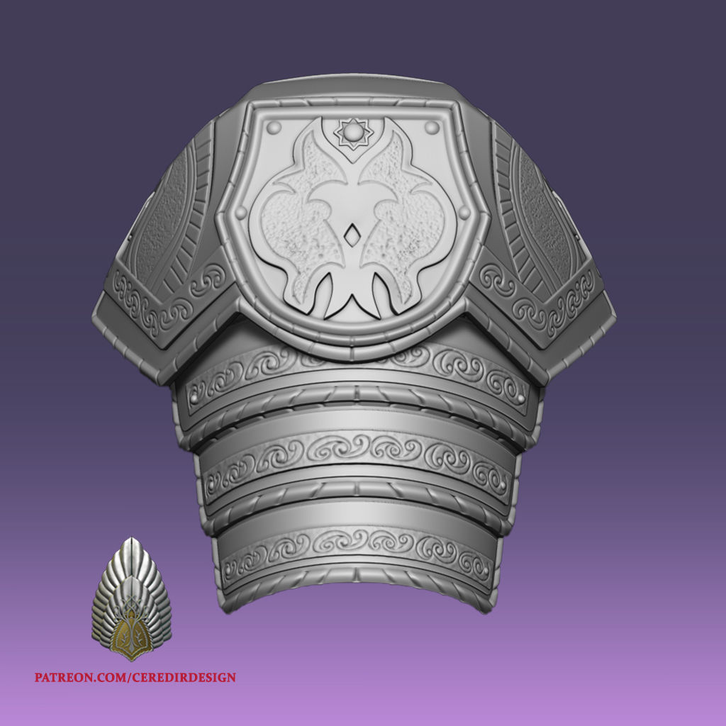 Theoden Shoulder Pauldron lord of the rings 3D DIGITAL Dl 3D print model_4