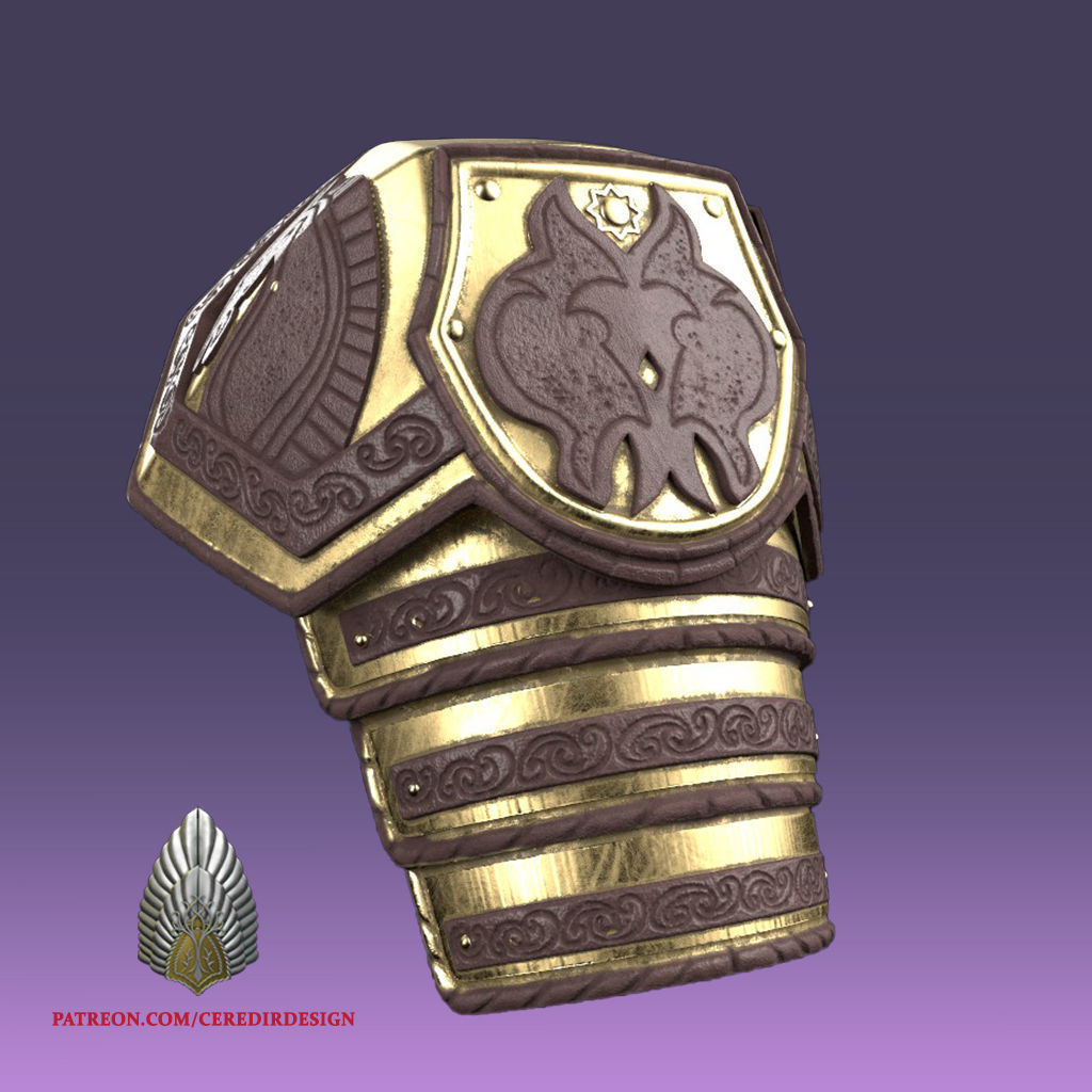 Theoden Shoulder Pauldron lord of the rings 3D DIGITAL Dl 3D print model_1