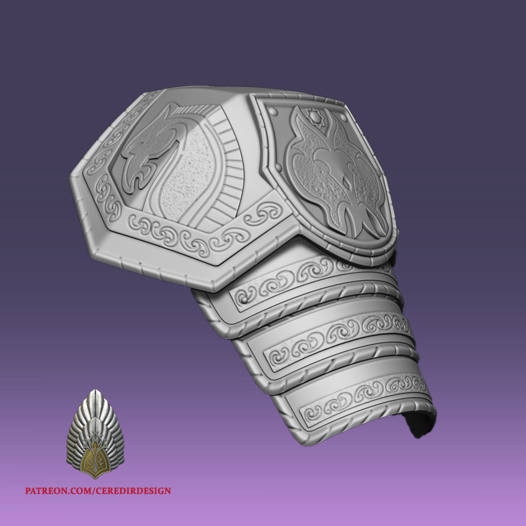 Theoden Shoulder Pauldron lord of the rings 3D DIGITAL Dl 3D print model_3
