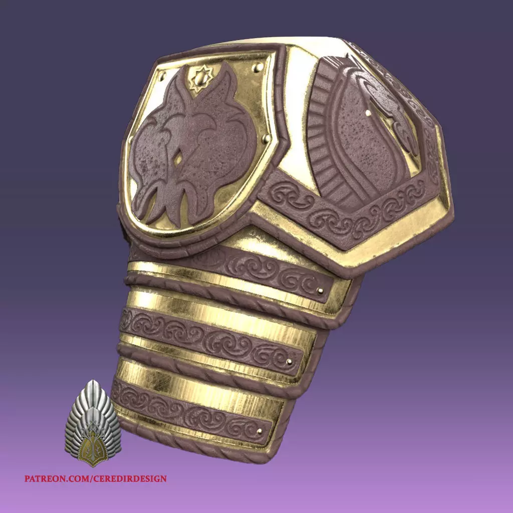 Theoden Shoulder Pauldron lord of the rings 3D DIGITAL Dl 3D print model_0