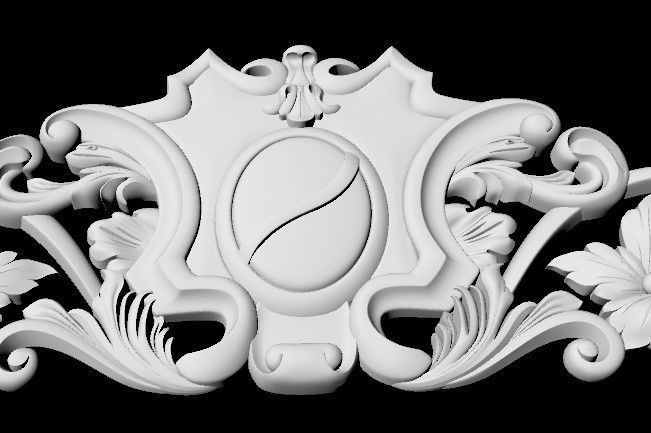 Central decor ornament for furniture 3D model_3