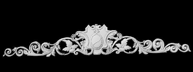 Central decor ornament for furniture 3D model_2