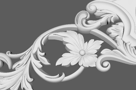 Central decor ornament for furniture 3D model_4